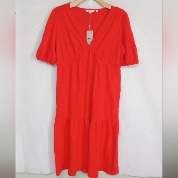 Boden Dresses & Skirts - Nwt BODEN Tiered Jersey Seersucker DRESS WOMENS SZ 8R Orange